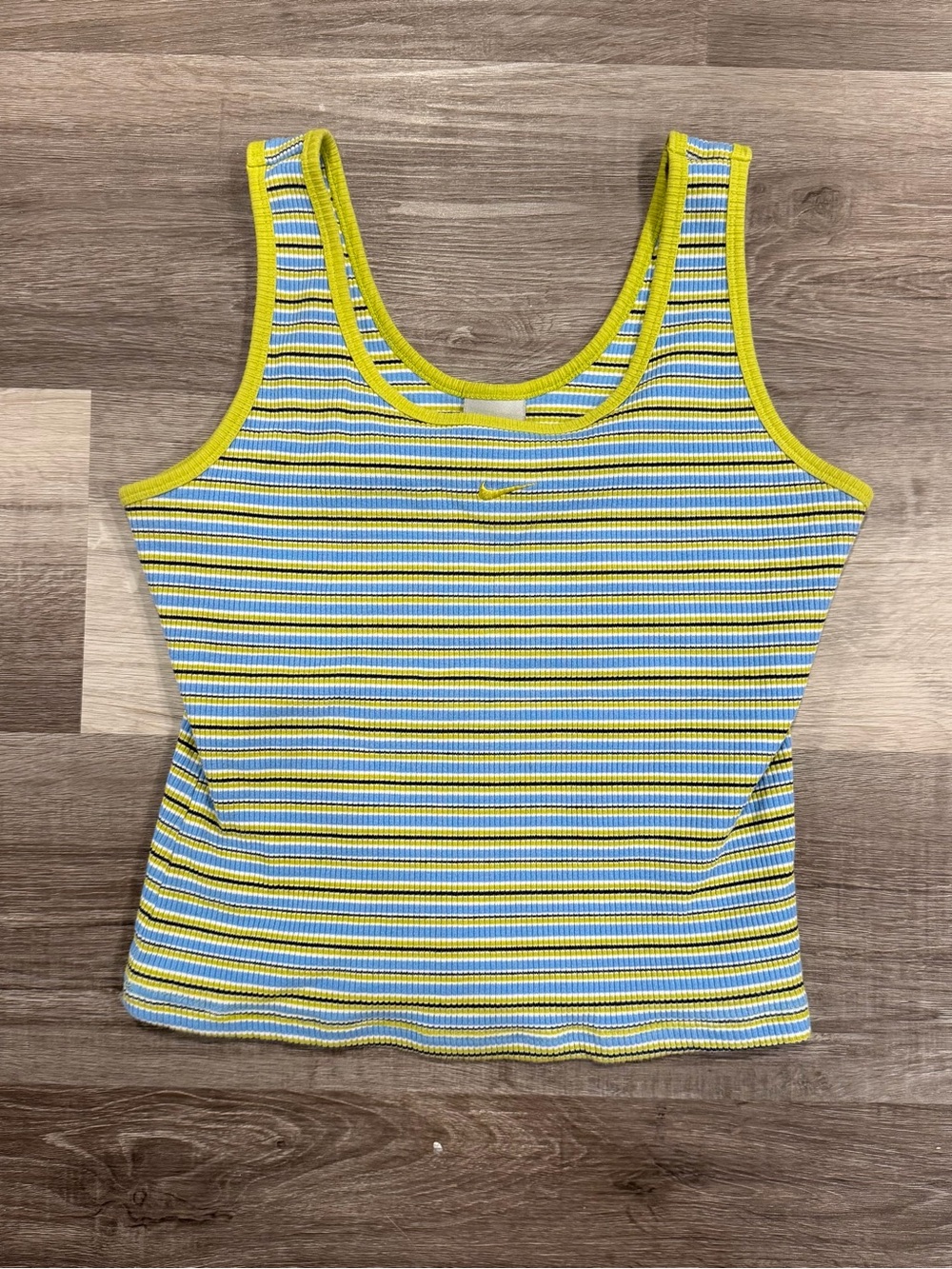 Nike Womens VTG Y2K Striped Ribbed Scoop Neck Tank Camisole Size Large